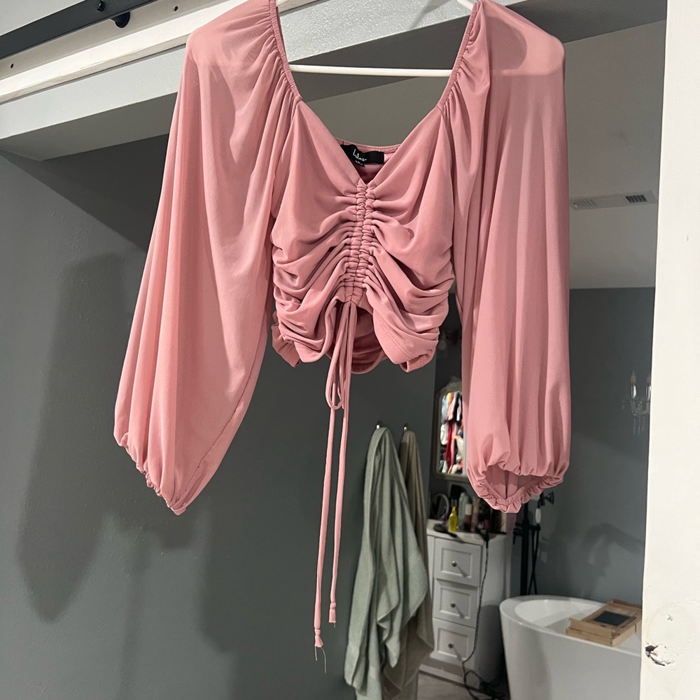 Elegant Pink Ruched Top